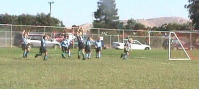 Ladybugs celebration after scoring a goal...